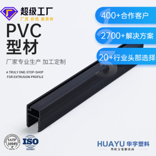 Black Pvc Material Pvc Extruded Plastic Profile Cpvc Mountain-Shaped Track Slide Plastic Decorative Strip