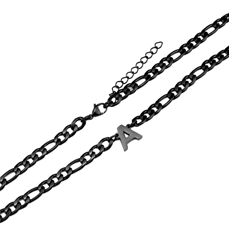 Men's Figaro Chain Necklace In Titanium Steel For Men_voghion.com