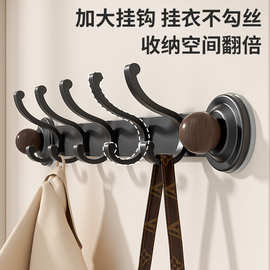 免打孔吸盘式双层挂钩无痕门后挂衣钩加大碳钢浴室防潮排钩收纳