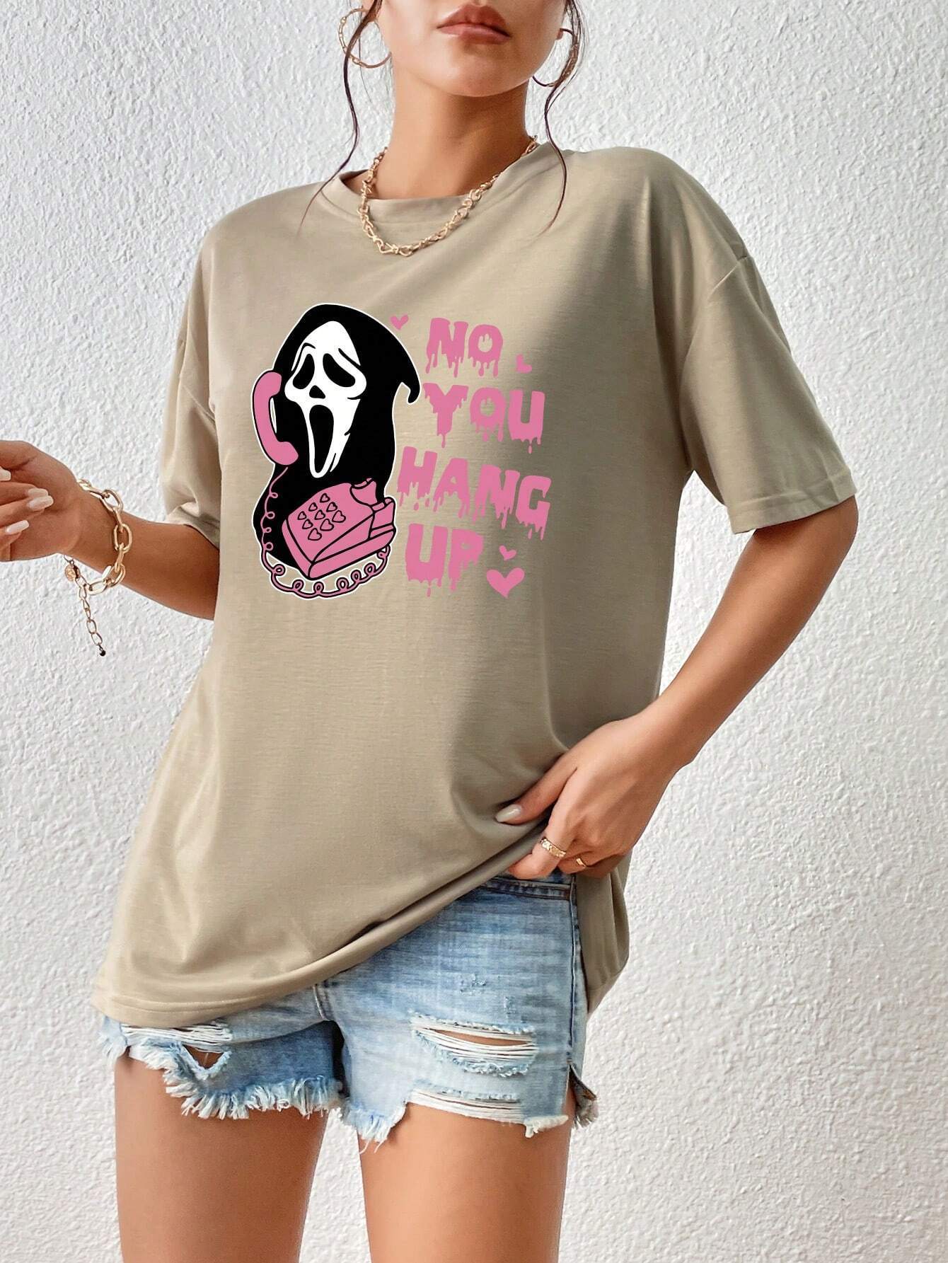 Cartoon Grim Reaper Print T-Shirt