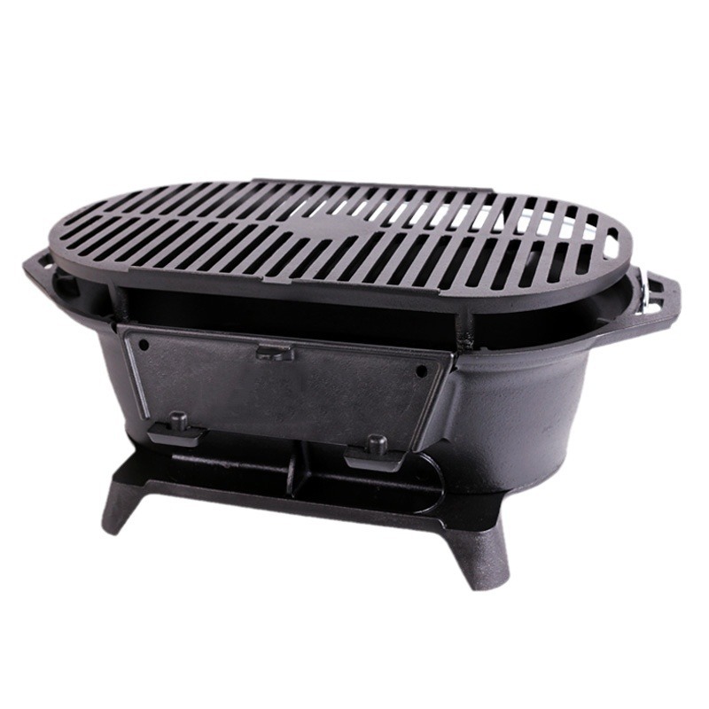 Tols hierro fundido barbacoa estufa sin recubrimiento con red de hornear madera grande grupo acampar picnic al aire libre Jianming olla caliente