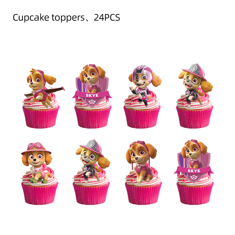 新品クロスボーダー热い贩売ピンク犬子供テーマパーティー食器ペーパートレイティッシュテーブルクロス装饰アレンジ用品|undefined