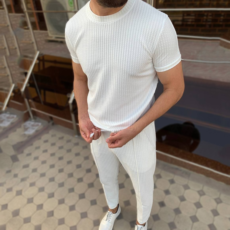 Summer Season Men's Solid Color Pants Sets Men's Clothing
