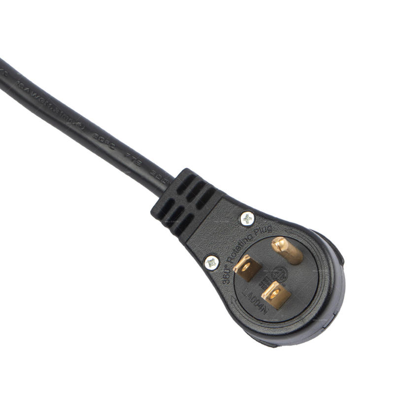 360-Degree Rotatable Indoor Power Cord 16 Awg Multi-Socket Flat Plug, with Socket