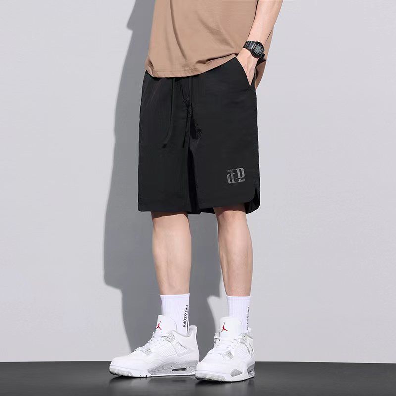 Camisas menos ropa nuevo verano suelto seda de hielo seda de hielo velocidad herramientas pantalones cortos delgados pantalones rectos casuales de cinco puntos