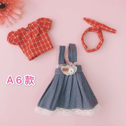 6 points baby clothes bjd fat body 30 cm doll sleep doll clothes change Korean skirt suit accessories