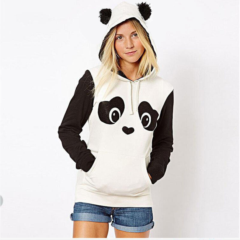 Women's Leather Jacket Long Sleeve Hoodies & Sweatshirts Printing Cute Panda display picture 1