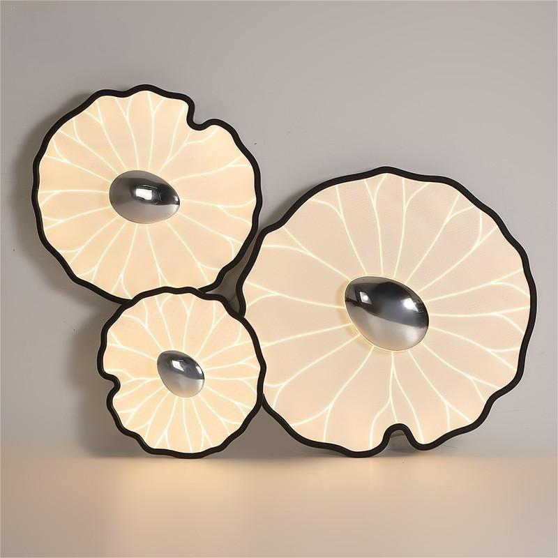 2025 nueva lámpara de techo minimalista moderna flor hoja de loto espectro completo sala de estar dormitorio comedor inteligente ultrafino protección ocular
