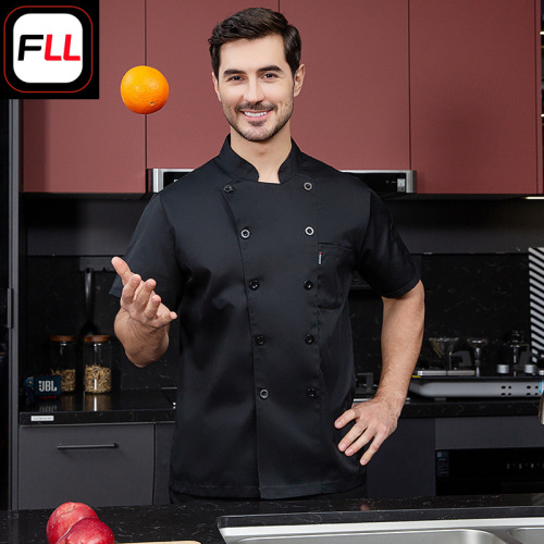 Hotel chef uniform autumn and winter set cake shop bread shop coffee Western restaurant kitchen baker uniform short sleeve