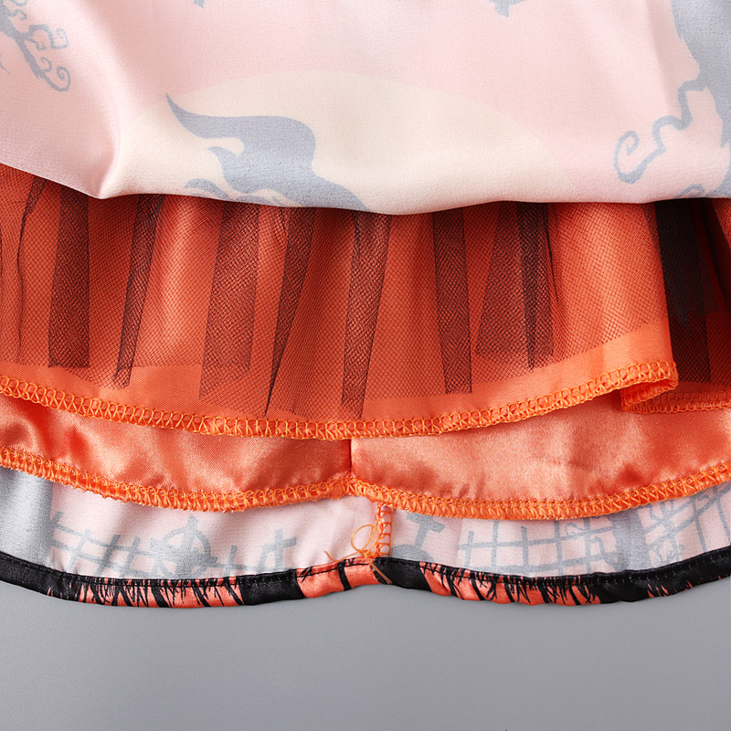 Halloween Fashion Pumpkin Tree Bat Net Yarn Polyester Girls Dresses display picture 5