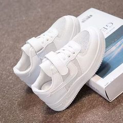 六一兒童節小白鞋男童夏季新款單網鞋女童表演白色板鞋學校指定鞋