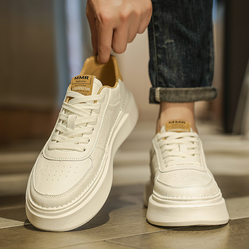 2025 Extra Large Size New White Shoes Men's Shoes Genuine Leather 45 Thick Sole 46 Sports Sneakers 47 Casual 48 Trendy Shoes 49