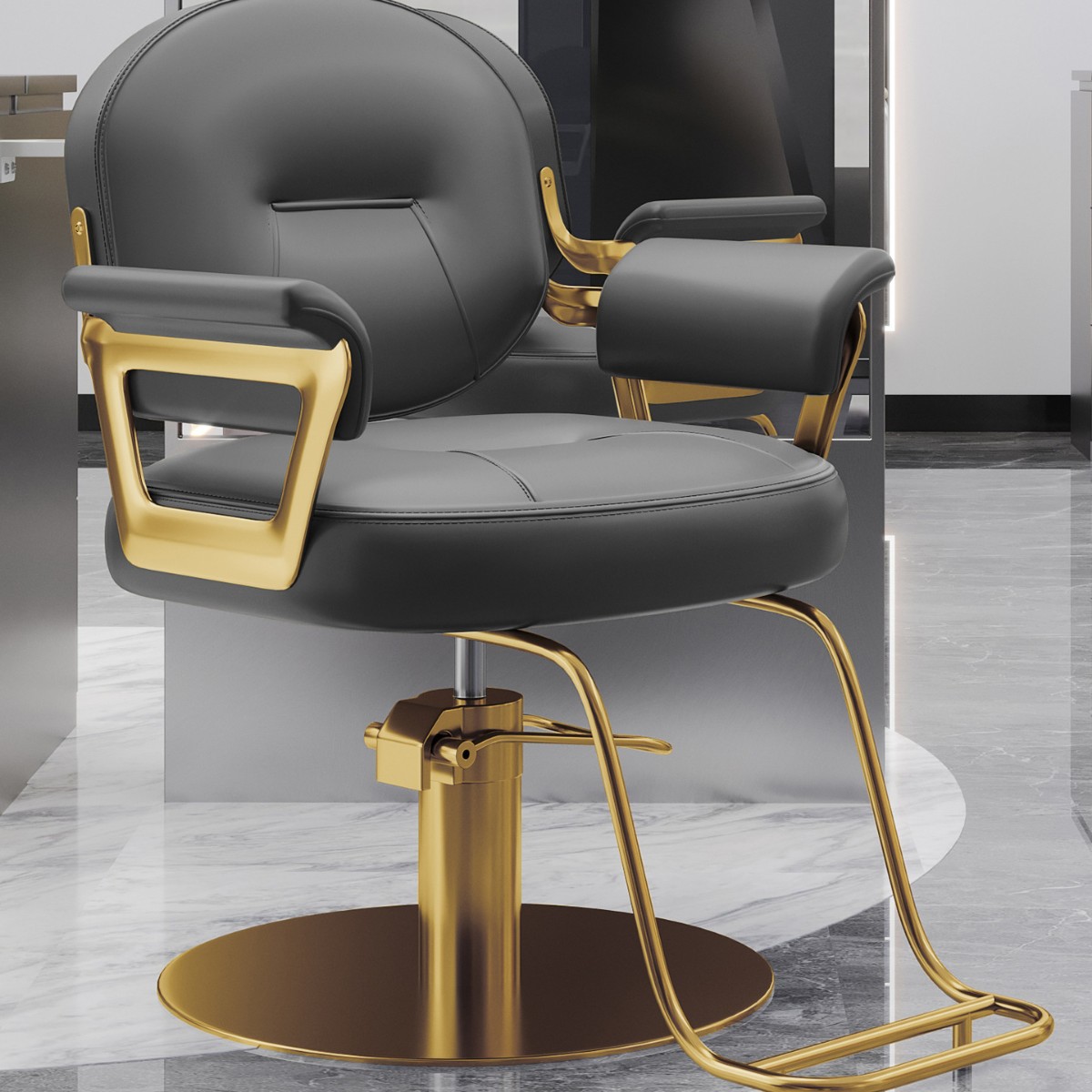 Nueva silla de peluquería en línea se puede elevar y bajar silla de peluquería de alta gama silla de peluquería especial silla de corte de pelo lujoso