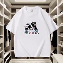 男士新款运动短袖T恤夏季透气速干印花短袖学生圆领休闲百搭帅气