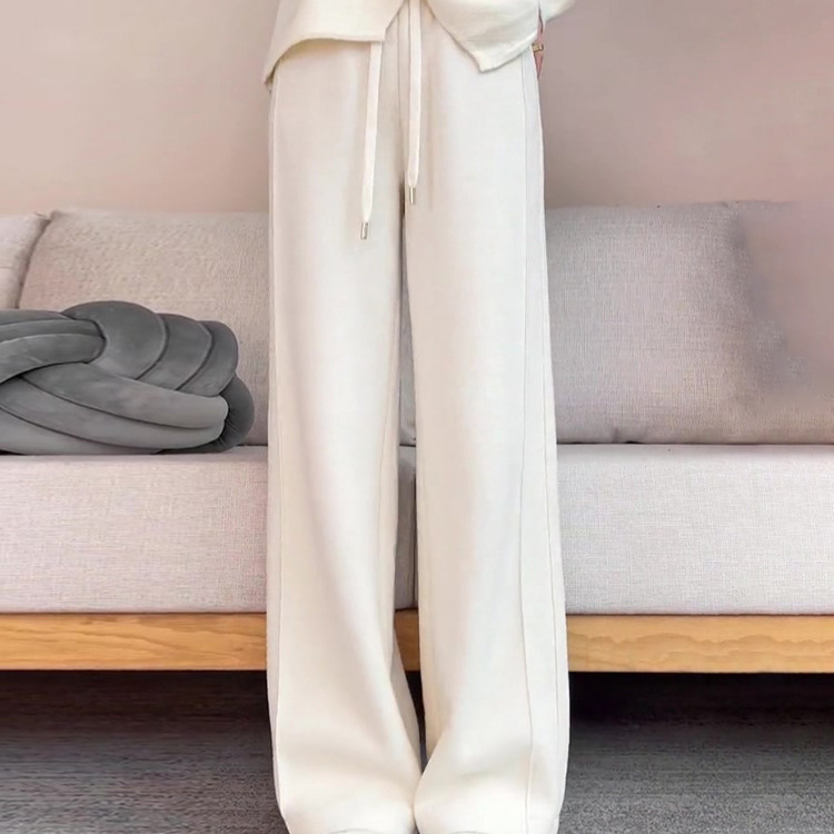 Narrow Wide-Leg Pants for Women, 2025 New Style, Petite-Friendly, Stylish, Height-Enhancing, Loose Straight-Leg Casual White Pants