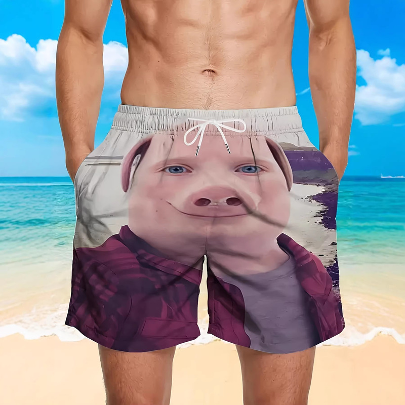 Summer European and American 2026 Cross-Border Men's Beach Shorts 3D Printed Breathable Surf Shorts Men's Floral Beach Shorts
