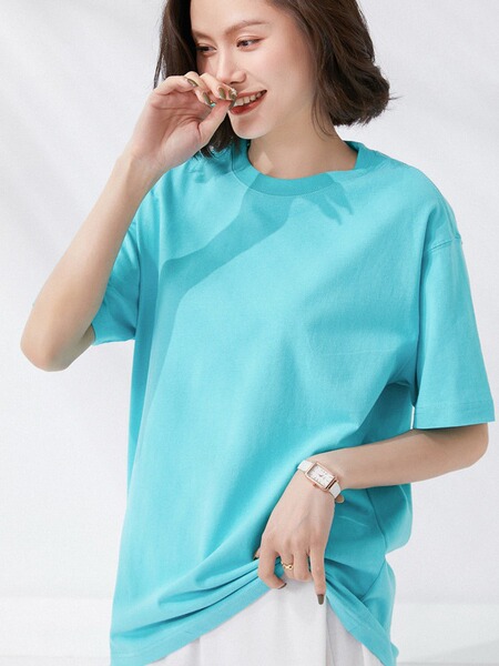 Cotton breathable summer short short sleeve T-shirt with a round…