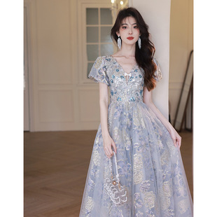 Super Fairy Evening Dress for Women 2025 New Classy Banquet Elegant Classy Accessible Luxury Host Adult Ceremony Art Exam French Style