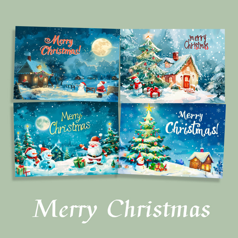 クロスボーダーAmazonクリスマスグリーティングカード手書き感謝祝福メッセージカードギフトデコレーション小さなカード英語版|undefined