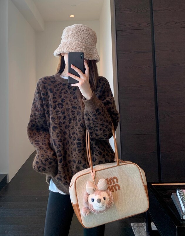 EU920复古时髦豹纹毛衣oversize慵懒范宽松显瘦针织女秋冬新款|undefined