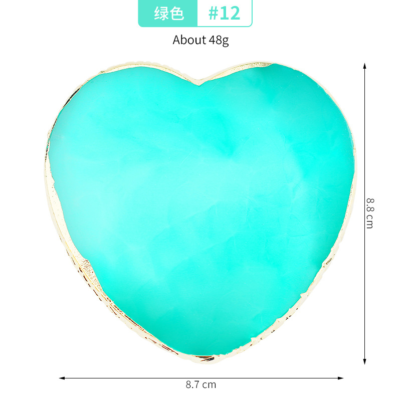 Nuevas paletas transfronterizas de manicuras en forma de corazón de resina de ágata de manicuras herramientas de tablero de visualización de color