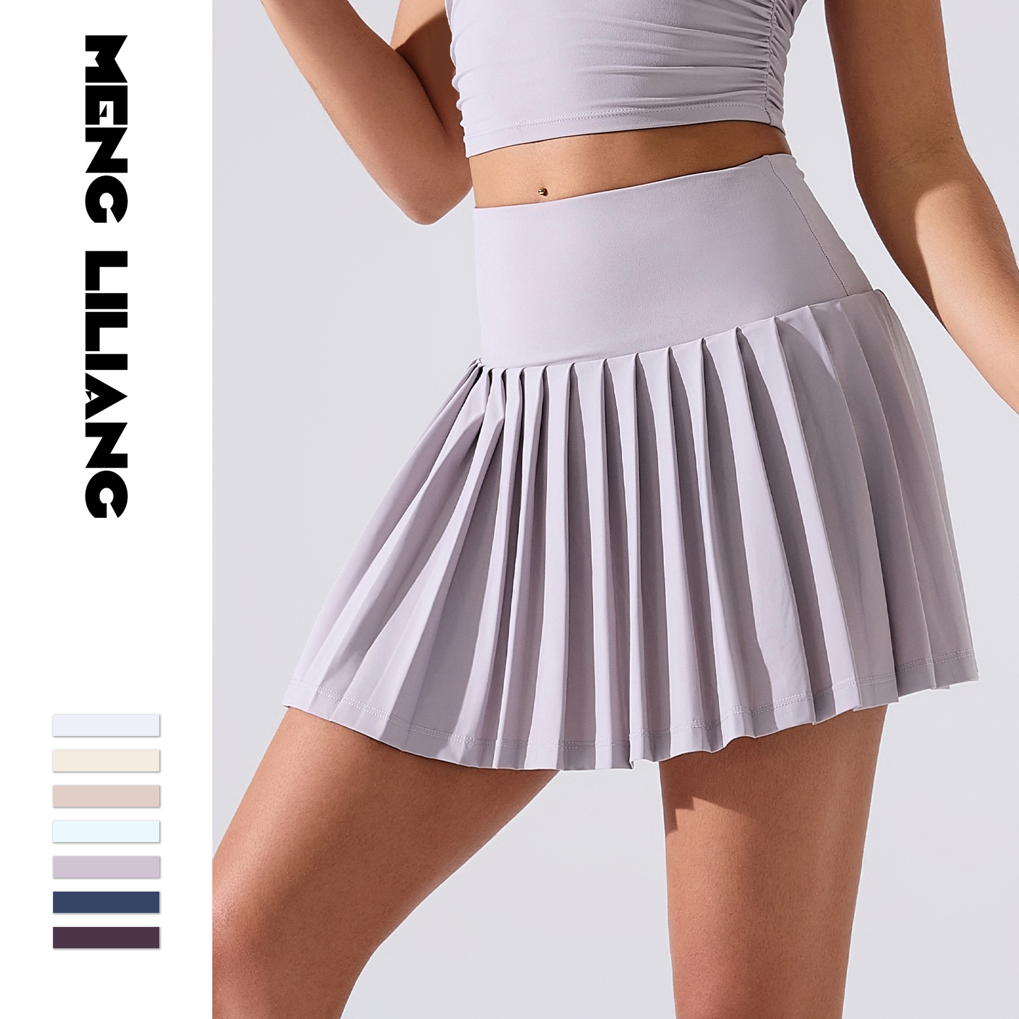 Cross-Border Fitness Yoga Pleated Skirt Sports Short Skirt Pocket Safety Pants Anti-Exposure Badminton Golf Tennis Skirt
