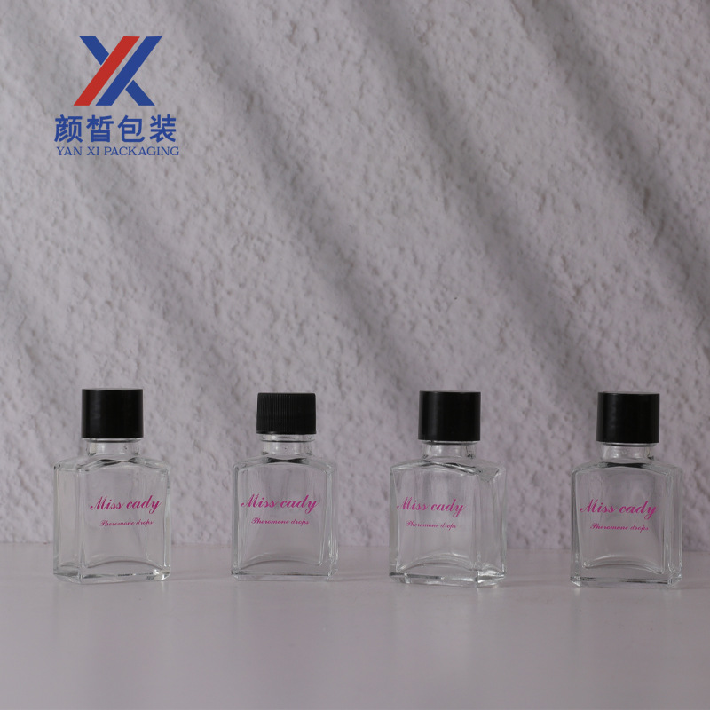 化妆品10ml20ml30ml方形透明蒙砂工艺精油瓶玻璃瓶瓶滴管式精华液