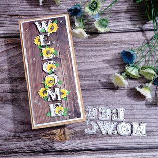 Handbook Decoration Welcome Daisy Knife Mold Metal Carbon Steel Knife Mold Etching Cutting Embossing Knife Mold Cross-Border Delivery