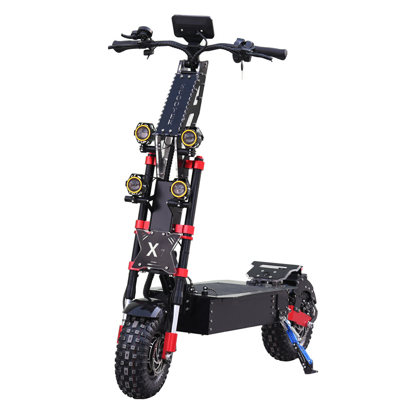European overseas warehouse one-piece delivery x7 off-road folding adult walking muscle electric scooter double drive 8000W
