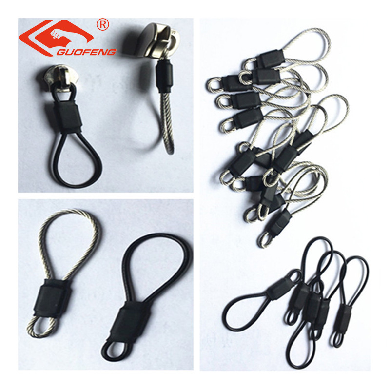 Procesamiento personalizado en forma de U cuerda deslizante cabeza de cremallera PVC TPU ropa bolsa calzado ropa textil deslizante cuerda personalizada