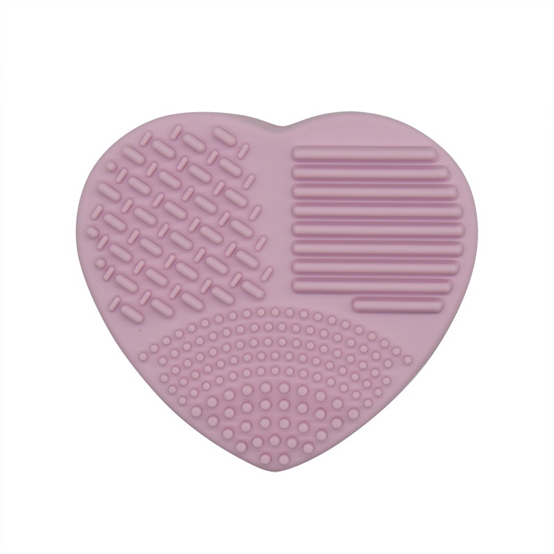 Caja de lavado en forma de corazón esponja de silicona cariño cepillo de maquillaje caja de limpieza en seco caja de limpieza de cepillo de maquillaje de doble uso