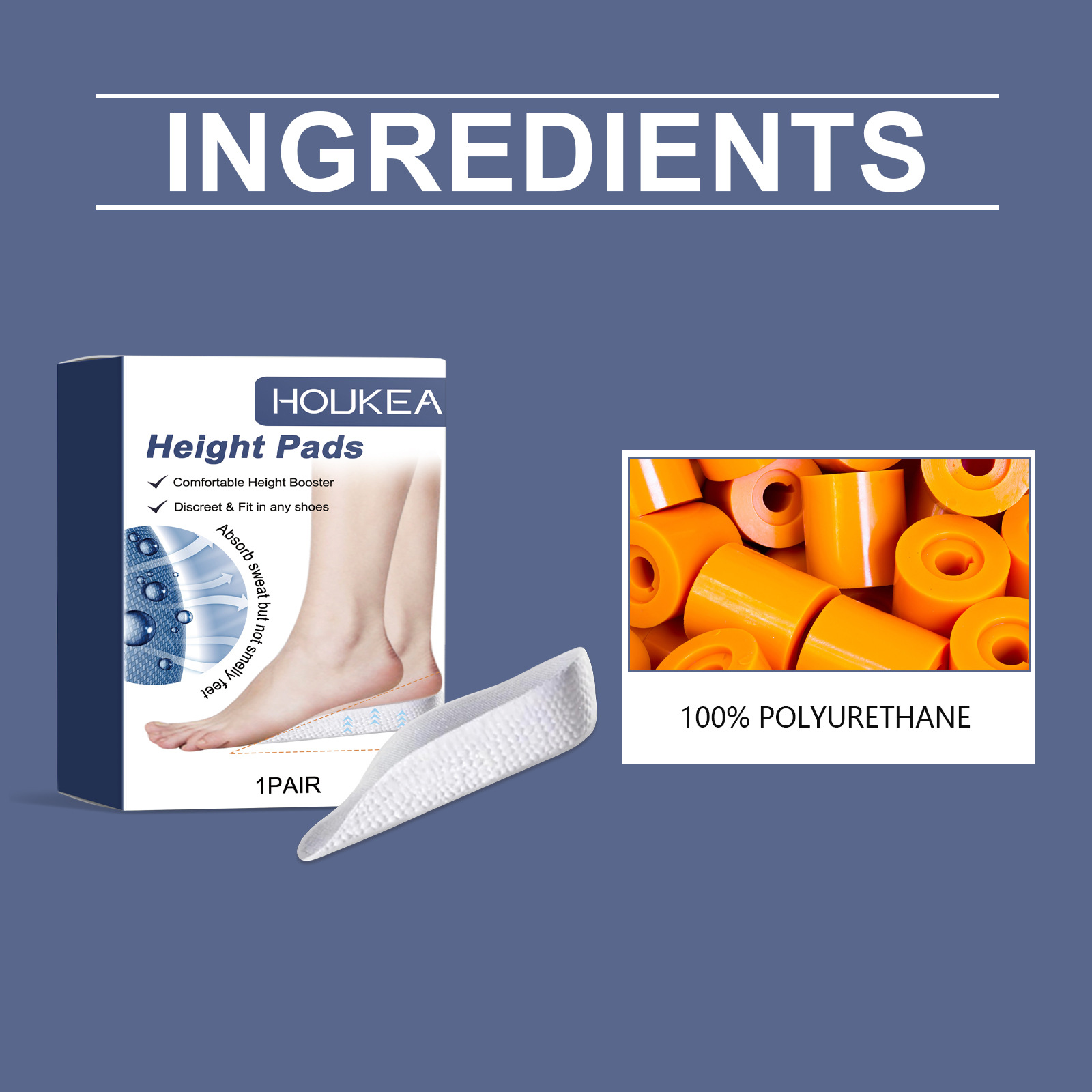 Einlegesohle, rutschfeste, verschleißfeste Stützkörperpflege für den Außenbereich, langlebige, atmungsaktive Einlegesohle_voghion.com