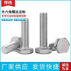 304/316外六角螺栓螺杆加长螺丝无磁螺丝5782M42M30M45