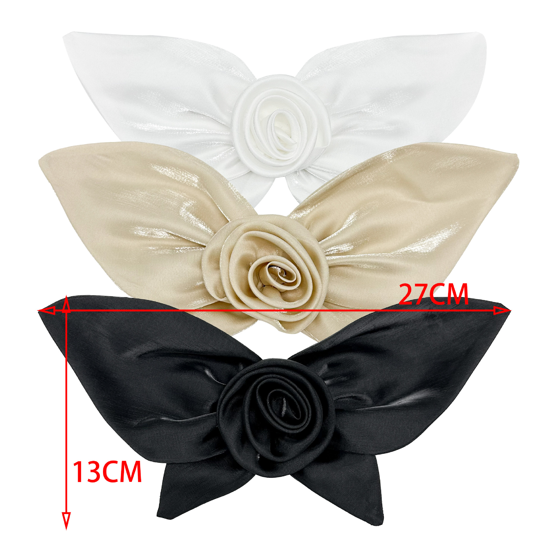 Tricolor estereoscópico satén ropa de arco broche pin desmontable Lolita tocado peluquería bolsa decoración image 5