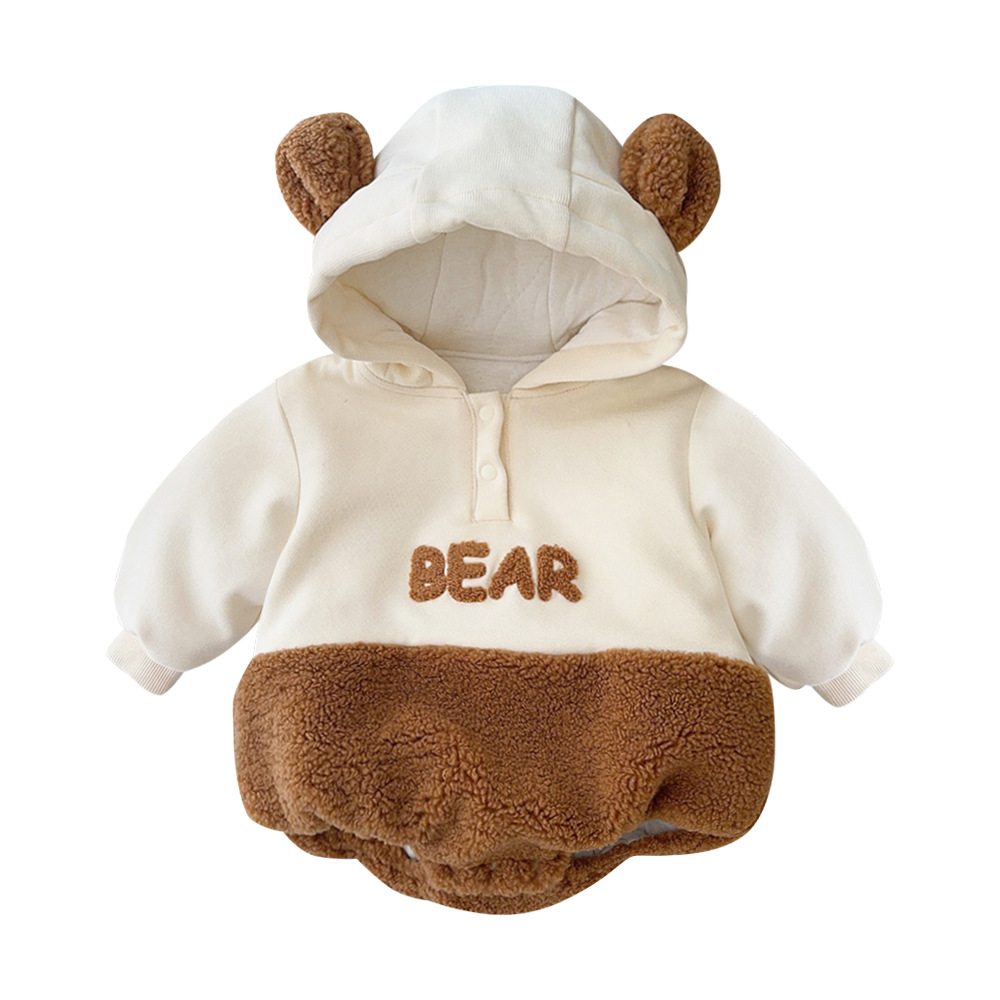 Ropa de bebé otoño e invierno mamelito triangular ropa de bebé para hombres mono acolchado versión coreana de oso súper estilo extranjero