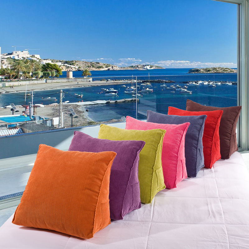 Tatami Triangle Cushion Waist Pillow with Core Office Lumbar Support Car Sofa Backrest Stereo Bedside Cushion