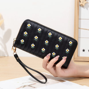 (Wholesale), long polyurethane wallet, fashionable universal bag, flowered