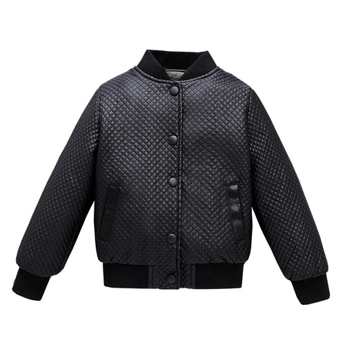 Children's clothing, children's autumn and winter new round neck leather jacket, baby PU leather jacket, boy jacket, factory direct sale, dropshipping