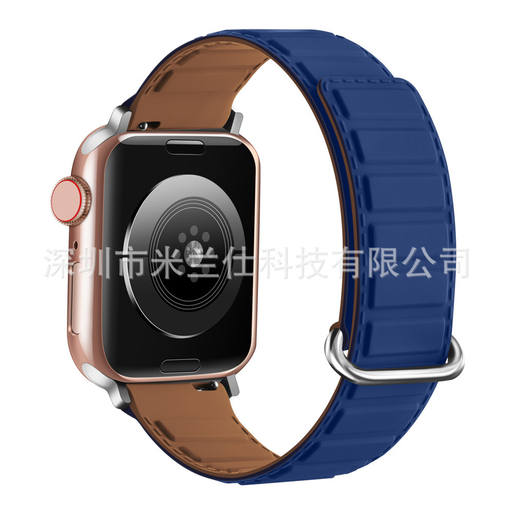 Adecuado para Apple Watch silicona S9 fuerte succión magnética iwatch56789se deportes ultra2 correa de reloj