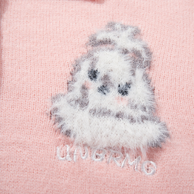 Estación independiente AliExpress ventas calientes retro americano dulce dibujos animados suéter de cachorro con solapa de otoño camiseta de manga larga image 4