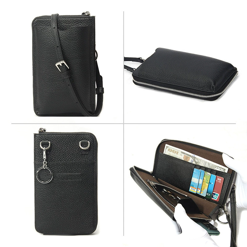 Summer phone bag, trend universal small one-shoulder bag, 2023 collection, genuine leather