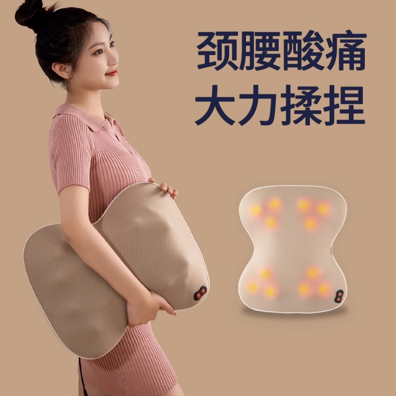 Cross-Border Cervical Spine and Waist Massager Kneading Shoulder and Neck Kneading Massage Pillow Office Home Gift Wholesale
