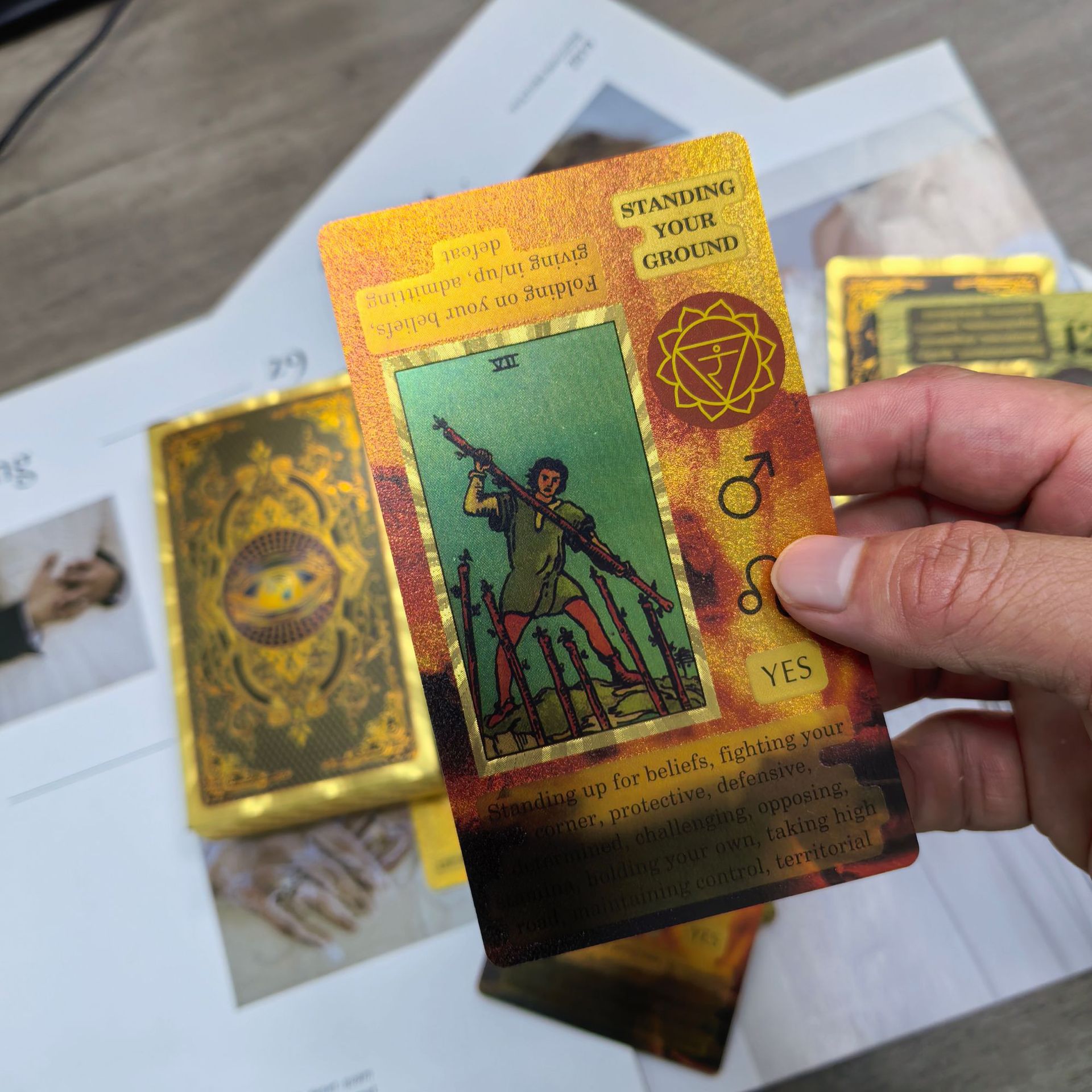 Tarot Cards Gold Foil Waterproof Board Game Set Full Deck_voghion.com