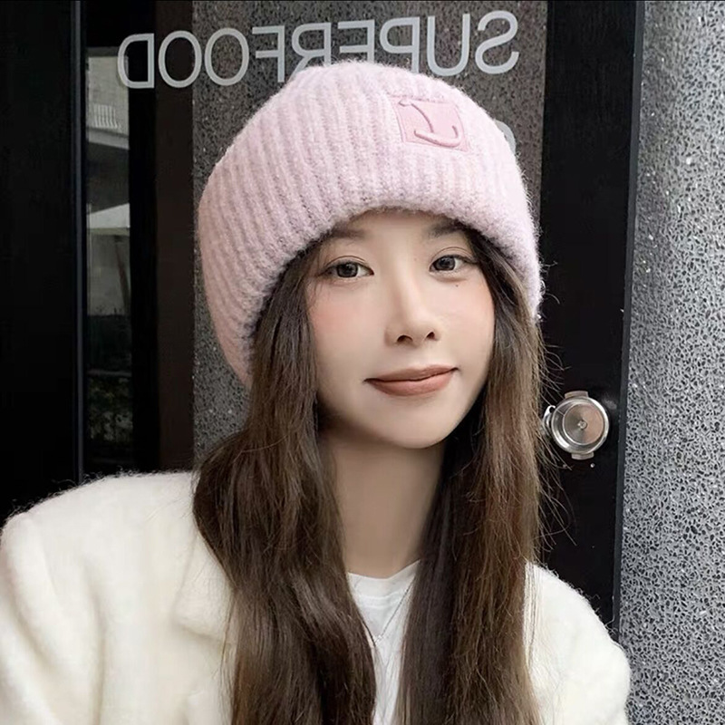 秋冬季2025新款大头围毛线帽子女宽松厚保暖冷帽针织护耳帽显脸小
