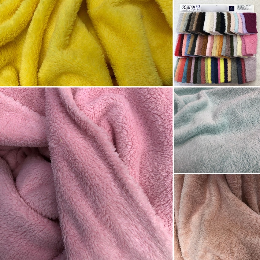 270G espeso de doble cara de lana espeso de doble cara de lana ártica algodón acogedor de lana para el hogar pijamas alfombra tela cálida