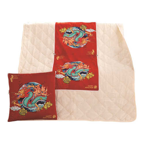 Custom Logo 2024 New Year Pillow for Dragon Year Celebration - Gift Pillow Blanket