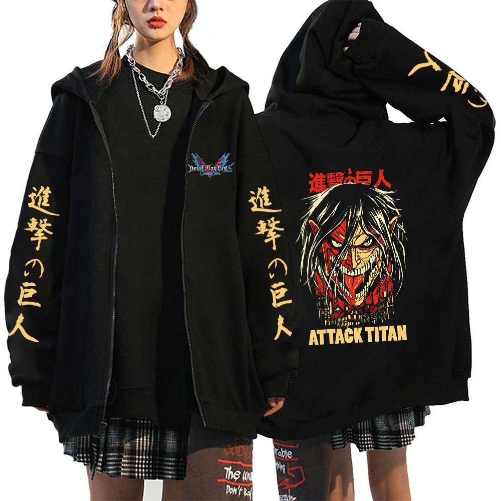 Anime Attack On Titan Men Women Zip Hoodies Yeager Eren