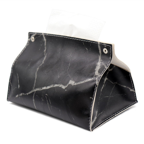Light luxury marble leather tissue box living room home bathroom napkin box car car PU tissue box