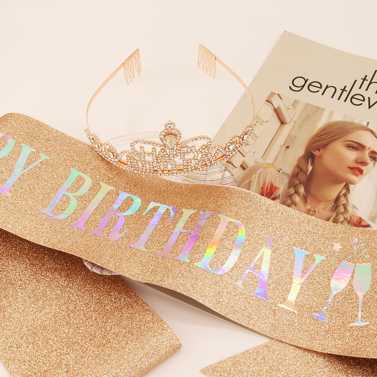 40g Weight Costume Props Event & Party Supplies 1 Piece, 1 Set Quantity Birthday Occasion Letter Pattern Princess Style Princess Letter Cloth Birthday Costume Props 5