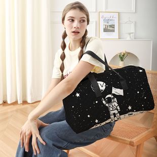 Cross-Border Planet Astronaut Printed Handbag Short-Distance Business Trip Boarding Large-Capacity Clothing Quilted Travel Bag